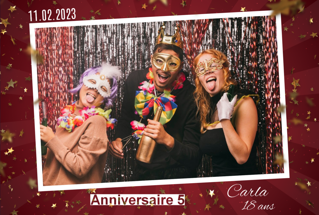TEMPLATE PHOTOBOOTH ANNIVERSAIRE ROUGE ETOILE OR